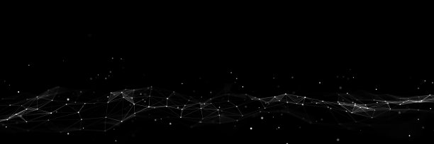 动态波与连接的点和线在黑色的背景。数字波背景概念。抽象的技术背景。大数据可视化。3 d渲染。图片下载