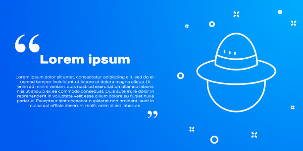 白线露营帽图标孤立的蓝色图片下载