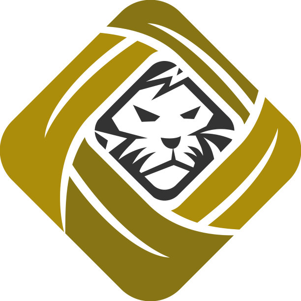 狮叶抽象纹章模板吉祥物孤立图片下载