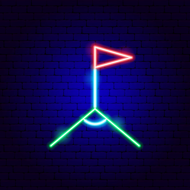 角旗霓虹灯标志图片下载