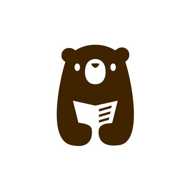 小熊幼崽小宝贝书读报纸负图片下载