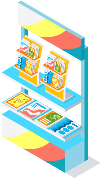 有书籍或宣传册的书架图片下载
