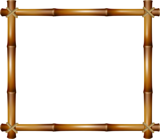竹干木框装饰矩形图片下载
