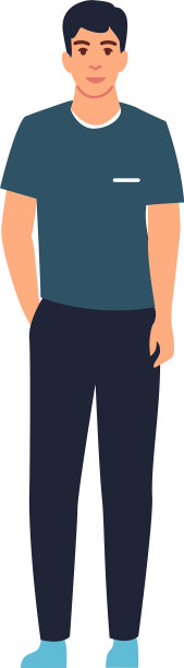 微笑的年轻人站在快乐的学生概念图片下载