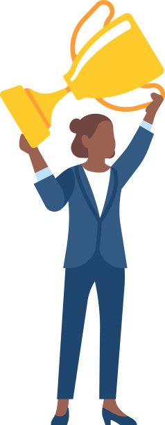 女子手持优胜杯金奖图片下载