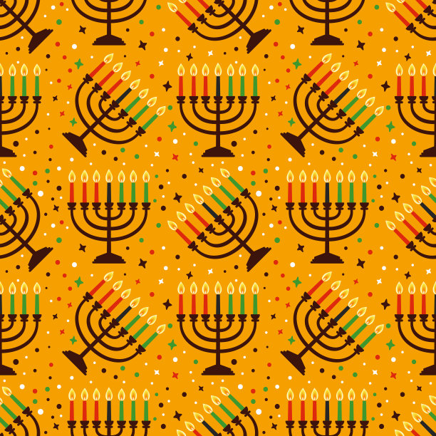 可爱的宽扎无缝图案和七个基纳拉图片下载