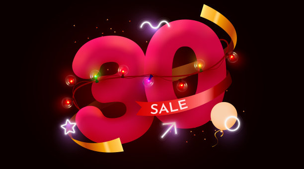 30%的折扣创意合成3d图片下载