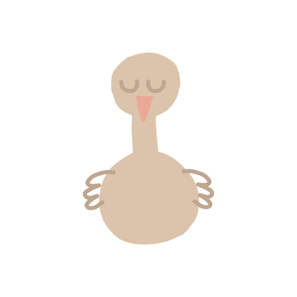 可爱的鹅手绘极简主义趋势颜色图片下载