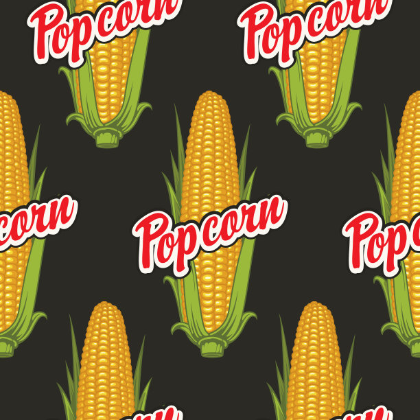 无缝图案与爆米花爆米花背景图片下载