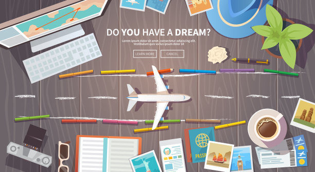 旅行向量旗帜。跑道图片下载