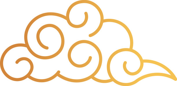 云在涂鸦卷曲线条风格的亚洲象征图片下载