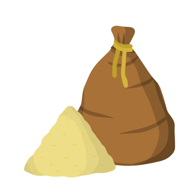 帆布粗麻袋卡通平图片下载