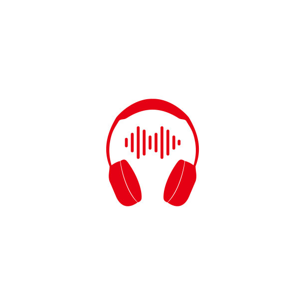 耳机与声音极简标志设计图片下载
