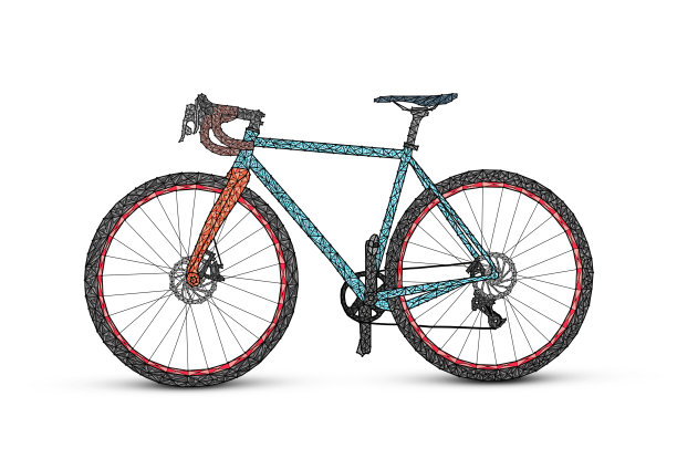 白色背景的自行车。一辆自行车的创意图。运动和娱乐的概念。图片下载