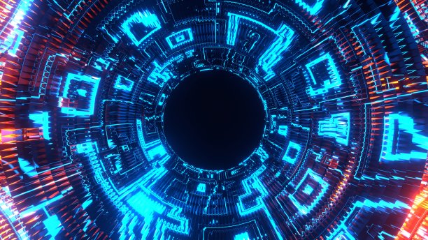 3 d渲染。抽象的未来主义运动图形，高科技背景图片下载