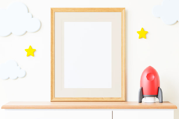 托儿所数字模型，托儿所框架模型。框架模型。3d插图。图片下载