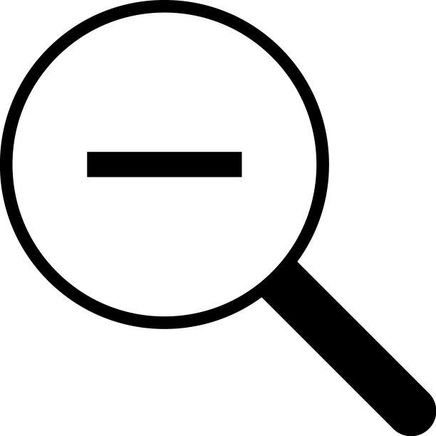 带负号缩小图标的放大镜图片下载