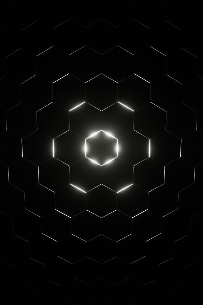 六边形背景，景深效果。未来的手机图片下载
