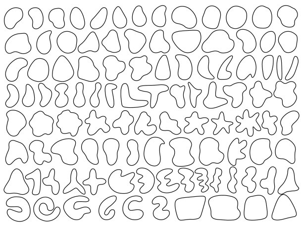 黑色轮廓有机斑点液体阴影图片下载