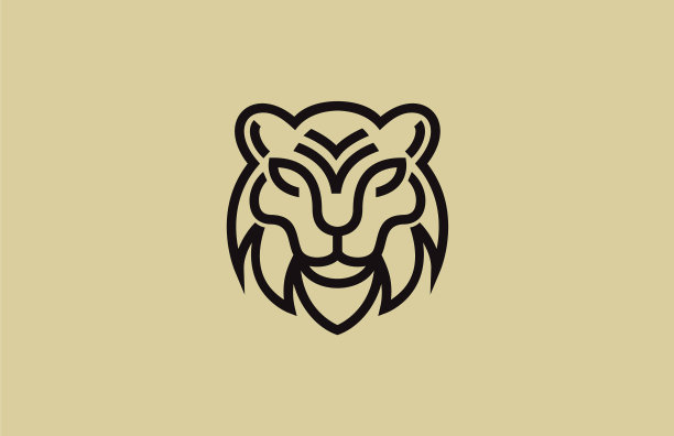 孟加拉虎头轮廓标志图片下载