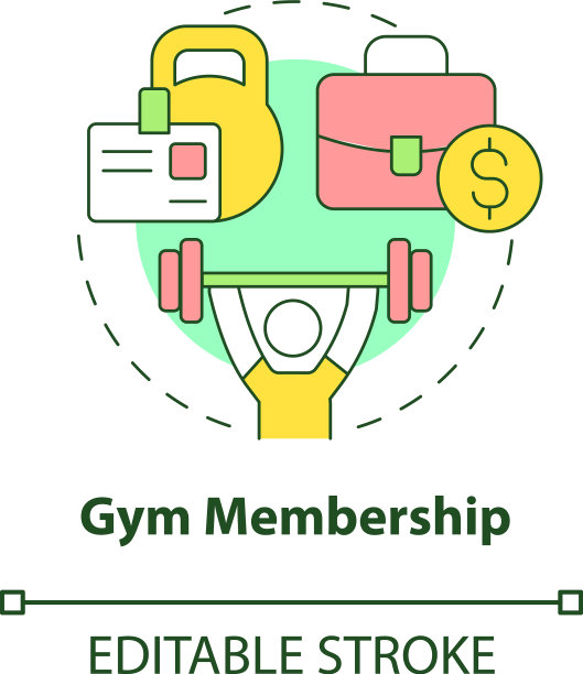 健身房会员概念图标图片下载