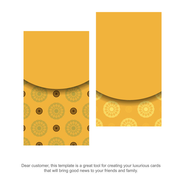 黄色名片与抽象的棕色图案图片下载