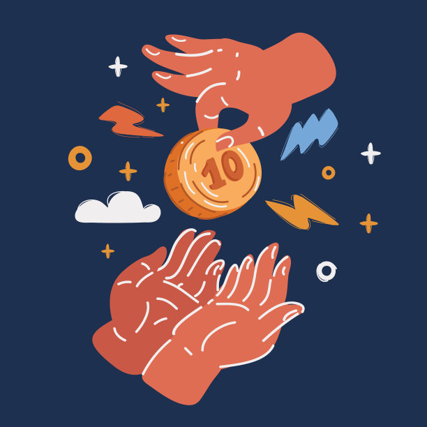 手上的硬币在黑暗中图片下载