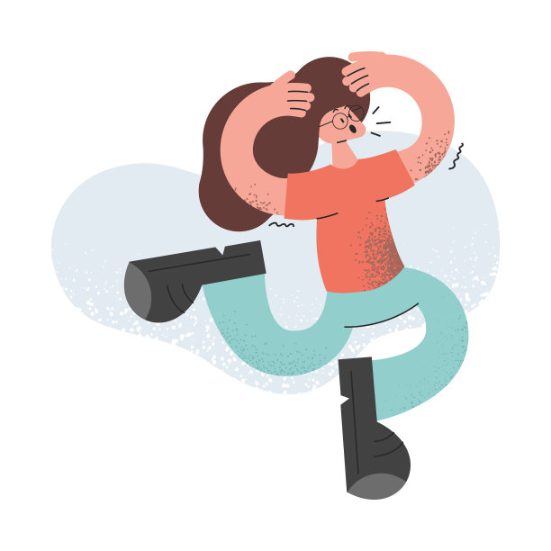 年轻的压力女性卡通人物图片下载