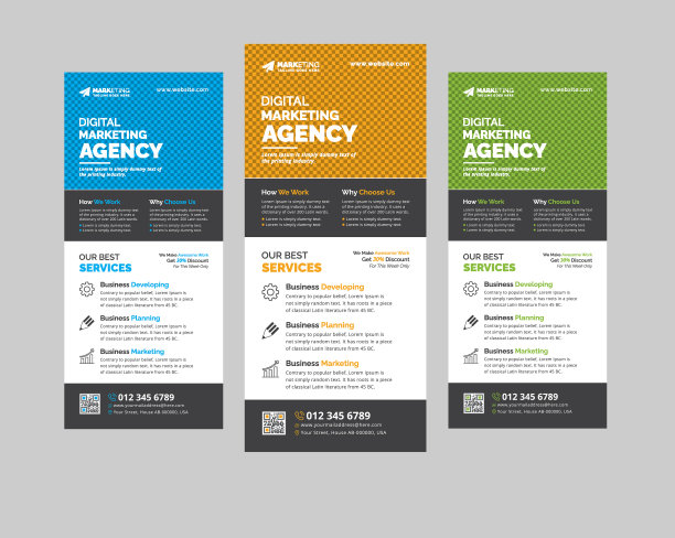 企业优雅的卷起横幅模板布局图片下载