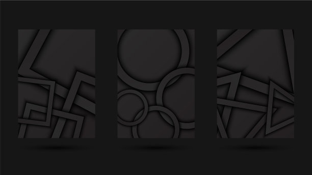 一套空白的黑暗梯度模型海报或图片下载