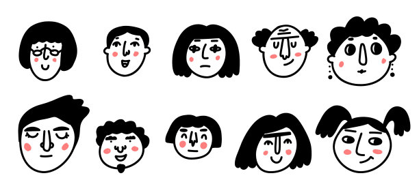 涂鸦脸漫画化身设定卡通可爱图片下载