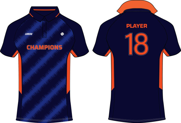 板球运动t恤球衣设计概念图片下载