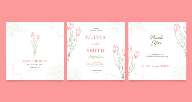 美丽而简约的婚礼社交媒体帖子图片下载