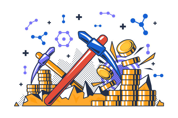 加密挖掘金融业务技术向量图片下载