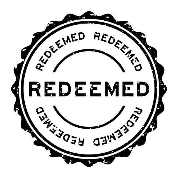 Grunge黑色赎回字圆形橡胶印章在白色背景图片下载