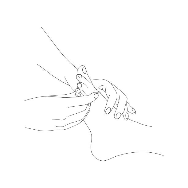 足底按摩时的轮廓运动，足底按摩的基本动作，足底健康水疗的矢量插图图片下载