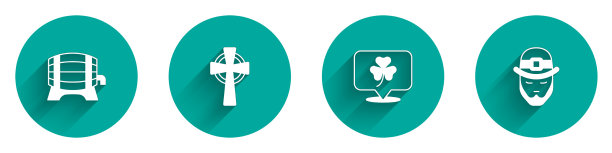 设置木桶架上凯尔特十字苜蓿图片下载