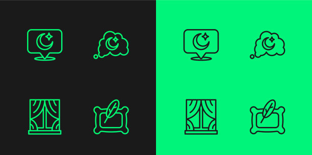 设置线枕窗与窗帘月亮和图片下载