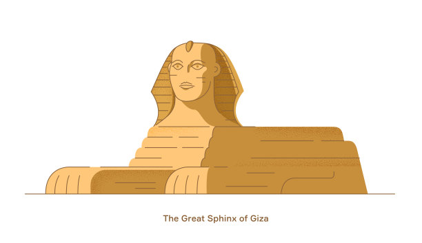 埃及斯芬克斯。矢量插图。图片下载