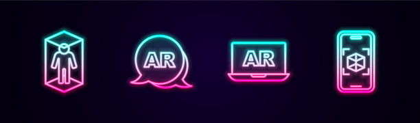 设置线三维建模增强现实ar和图片下载