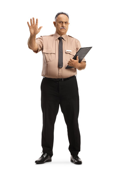 严肃保安伸手示意停止图片下载