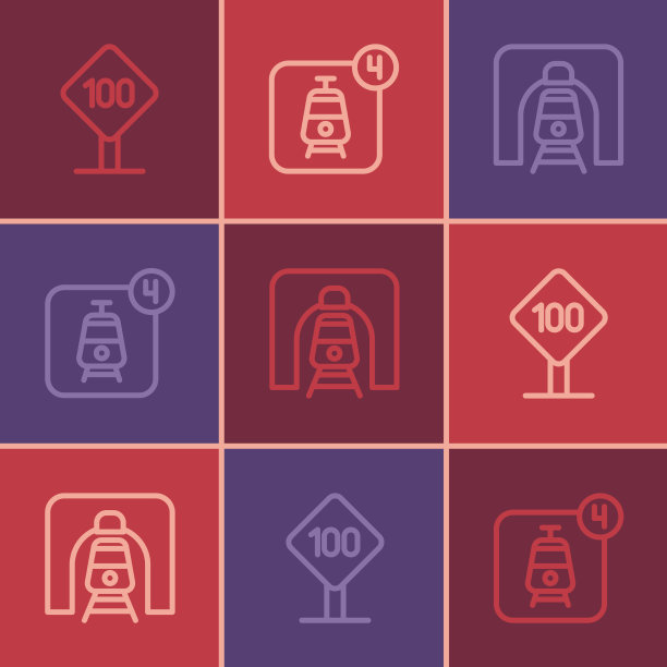 设置线路速度限制交通标志100公里内列车图片下载