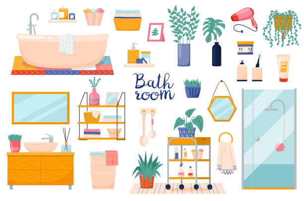 浴室元素卫生产品和室内图片下载