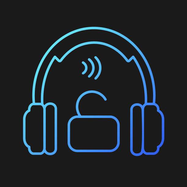 打开背面耳机渐变图标的黑暗主题图片下载