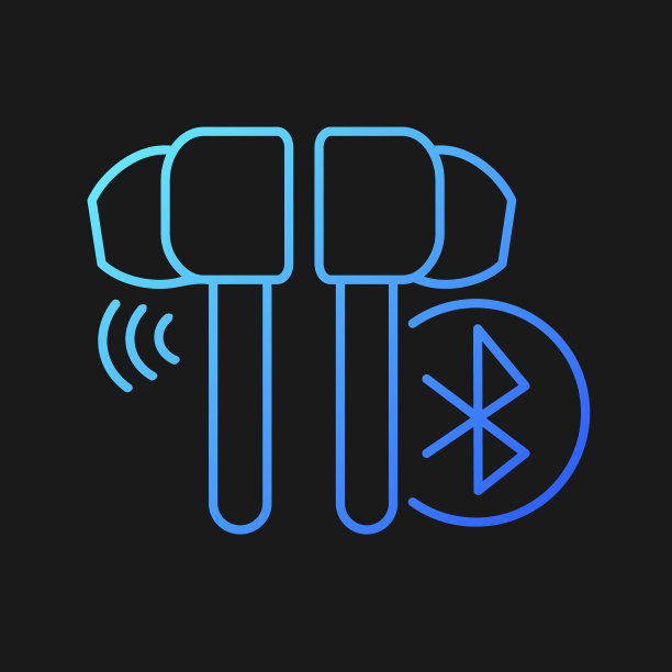 降噪无线耳机渐变图标图片下载