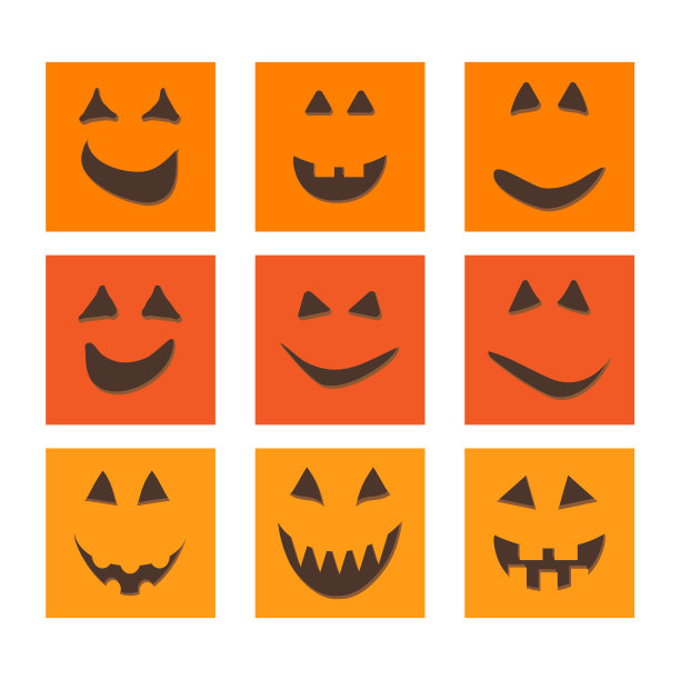 万圣节南瓜脸南瓜灯黑色图片下载