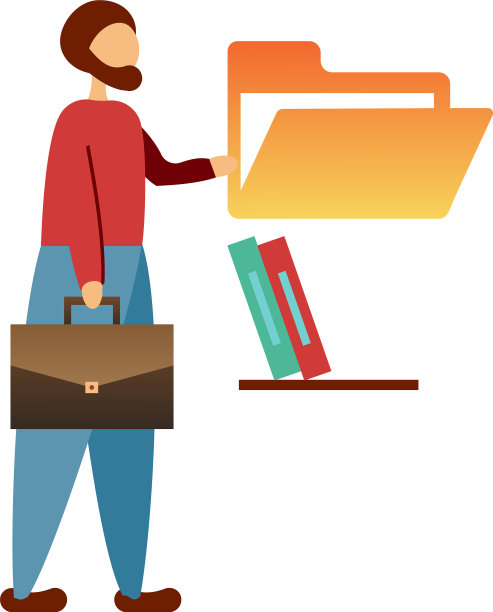 商人与公文包图标的白色图片下载