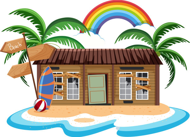 遗弃在荒岛上的房子图片下载