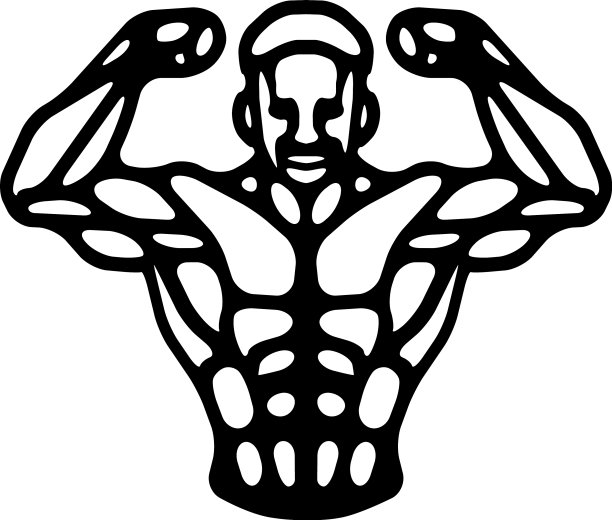 多边形彩色健美标志图片下载