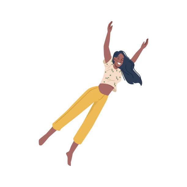 女子飞行在空中自由发展理念图片下载